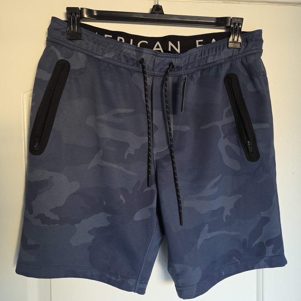 Rare Men's American Eagle Joggers Shorts Blue Camouflage Army Large